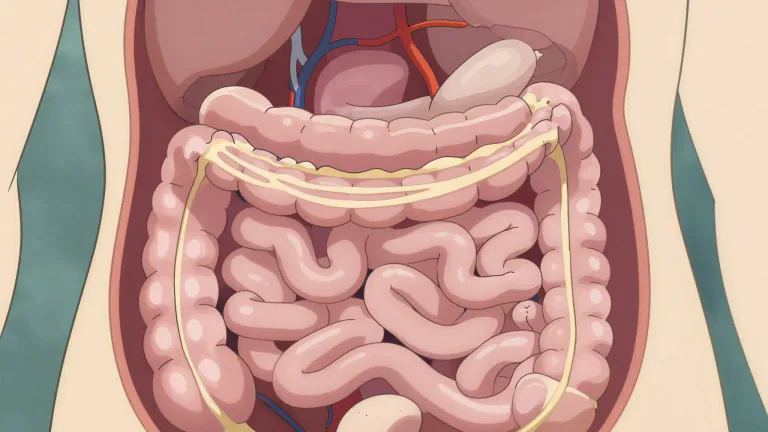 Visual representation of "mesenteric" - Relating to the mesentery, a structure that supports the intestines.