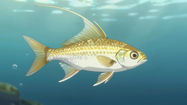 Visual representation of "threadfin" - A type of fish belonging to the family Polynemidae, characterized by long, thread-like fin rays.