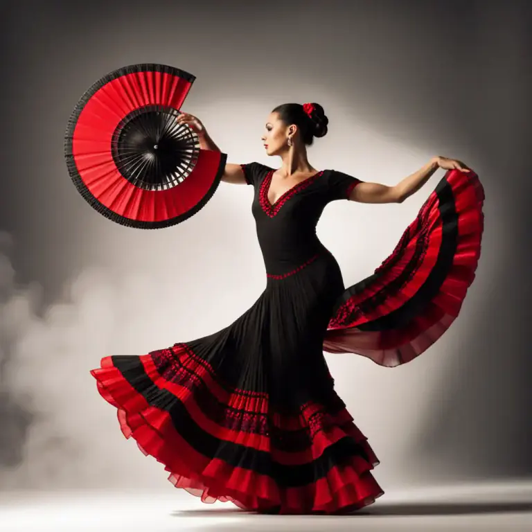 Visual representation of "flamenco" - Connected with the traditional song and dance of Spain