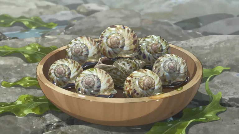 Visual representation of "winkle" - A small sea snail that people eat