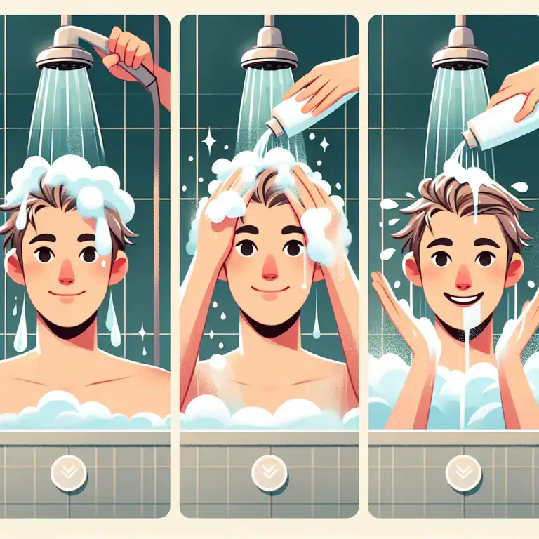 Visual representation of "rinse" - to apply a product such as hair conditioner and then remove it.
