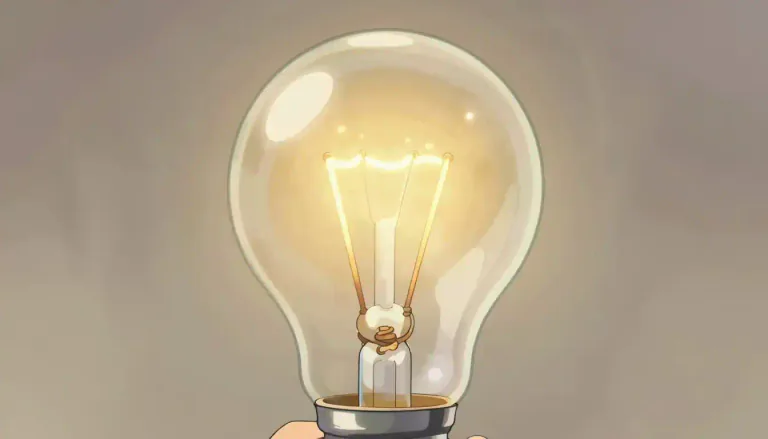 Visual representation of "lightbulb" - A glass bulb that contains a wire that glows when electricity passes through it, used for lighting.