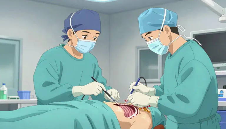 Visual representation of "thoracotomy" - A surgical procedure involving an incision into the chest wall to gain access to the thoracic cavity.