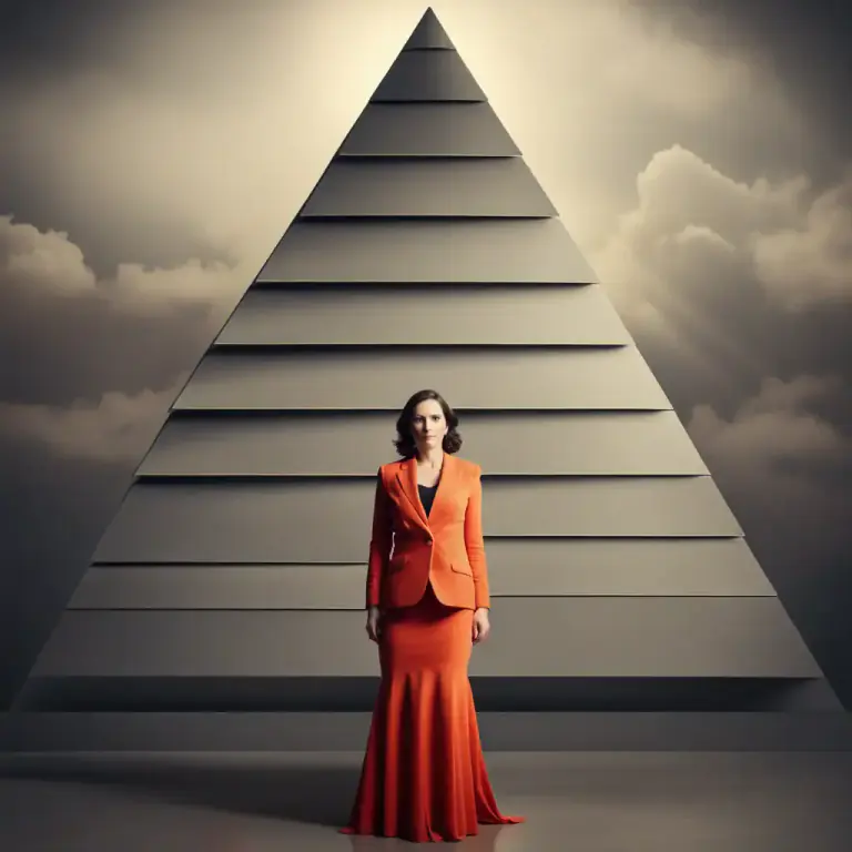 Visual representation of "at the top of the tree" - In a position of power or high status within an organization or a field
