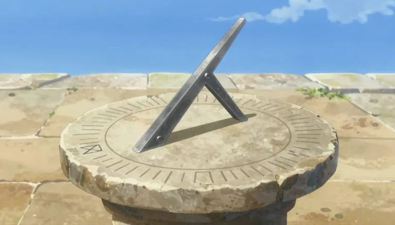 Visual representation of "sundial" - A tool that uses the shadow of the sun to tell the time