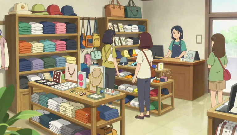 Visual representation of "merchandize" - Products that are available for sale, especially in a store or shop.