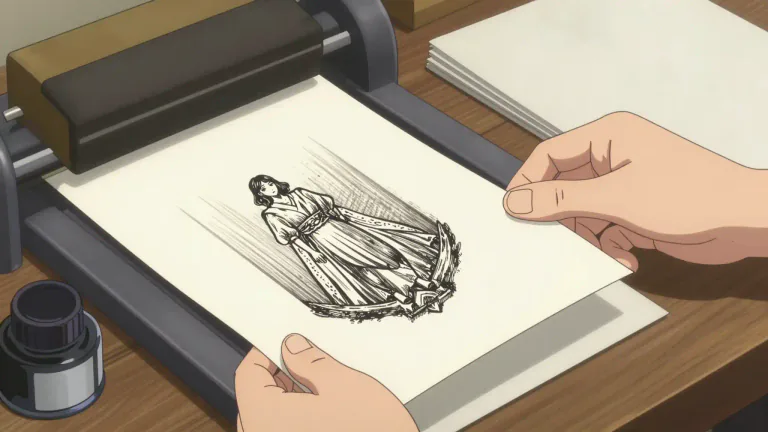 Visual representation of "print" - Text or images that have been transferred onto a surface, usually paper, from an inked block or plate.