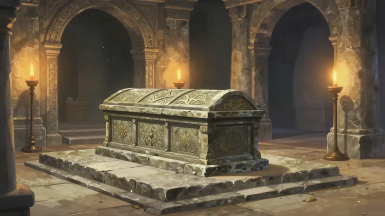 Visual representation of "sepulcher" - A structure or place where a dead person is laid to rest.