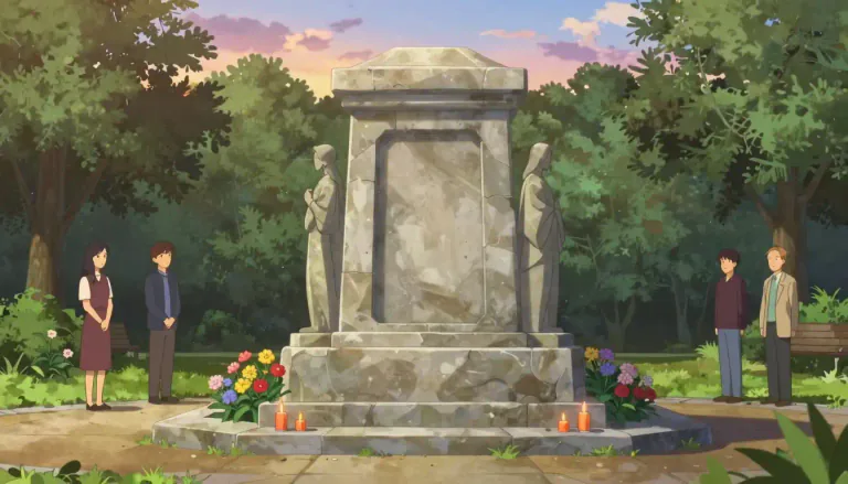 Visual representation of "memorial" - An object or structure established to remind people of a person or event.