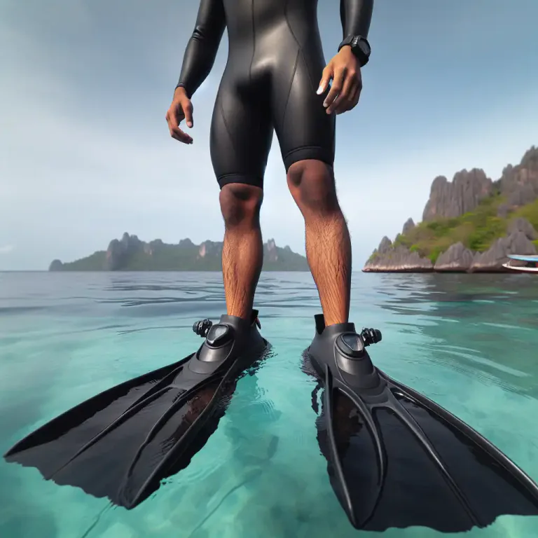 Visual representation of "flipper" - A rubber shoe shaped like a flipper, used for swimming or diving.