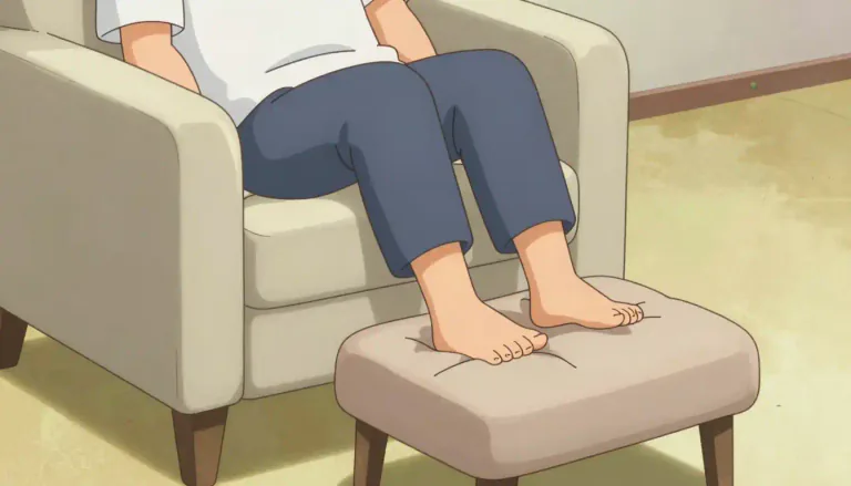 Visual representation of "footrest" - A footrest is a device or furniture piece designed to support the feet and improve comfort while sitting.