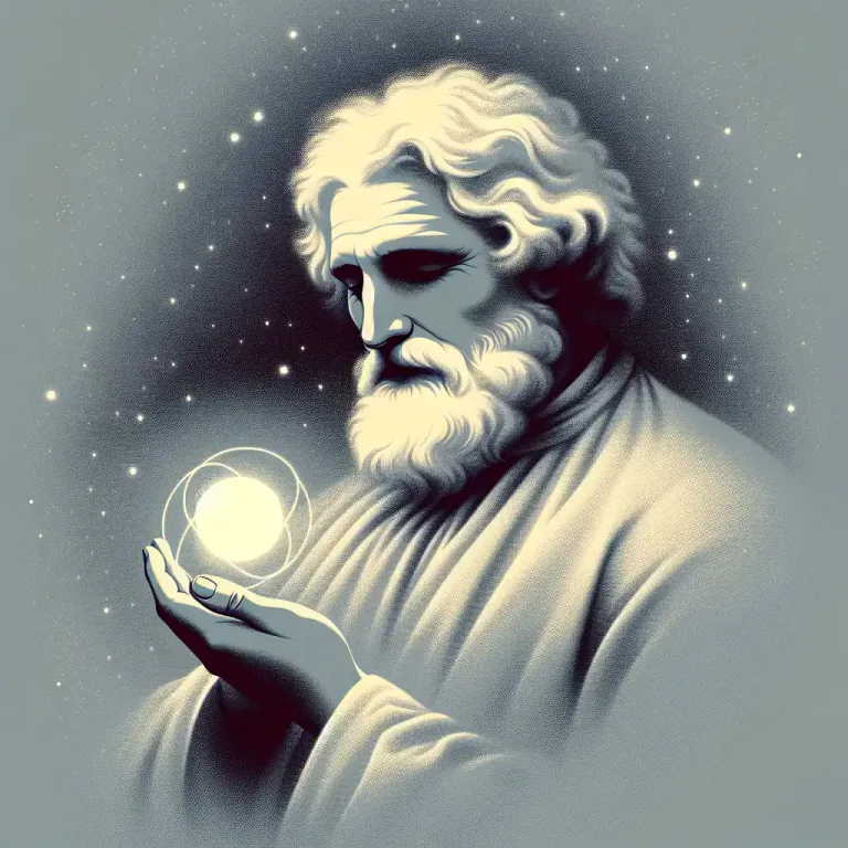 Visual representation of "monad" - In philosophy, a basic, indivisible unit of reality, proposed by the philosopher Leibniz.