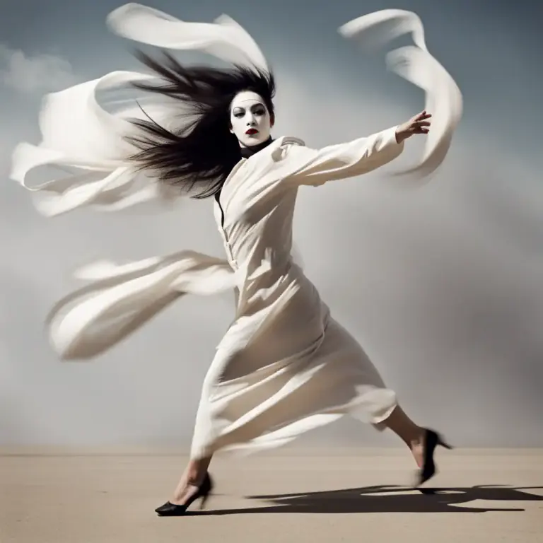 Visual representation of "pantomime" - To express or represent something by extravagant and exaggerated mime.
