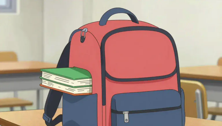 Visual representation of "bookbag" - A bag used to carry books, especially for school.