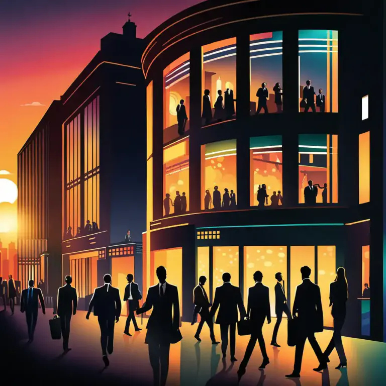 Visual representation of "downtown" - To or in the main part of a city.