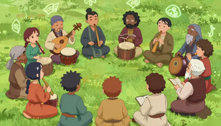 Visual representation of "ethnomusicology" - A discipline that analyzes the relationship between music and culture.