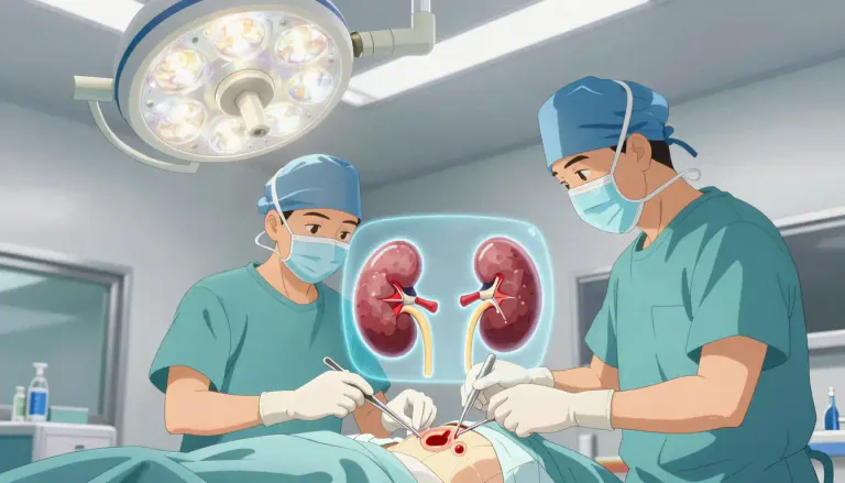 Visual representation of "nephrectomy" - Nephrectomy is a surgical operation to remove one of the kidneys from a person’s body.