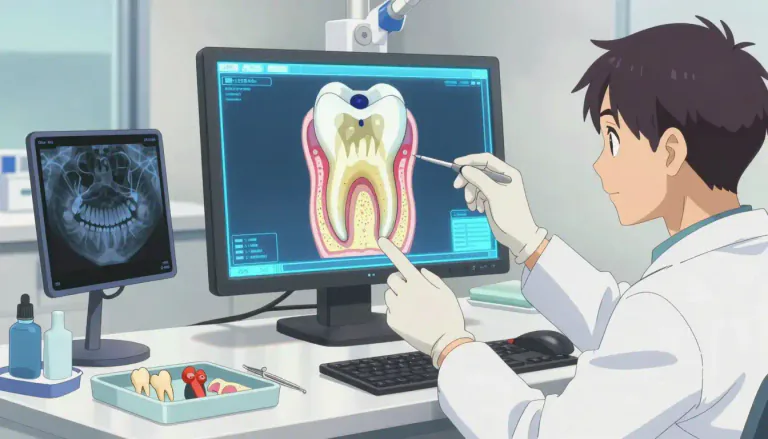 Visual representation of "odontology" - The study of the structure, development, and abnormalities of the teeth.