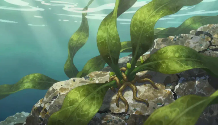 Visual representation of "holdfast" - A part of a plant or marine creature that attaches securely to a surface.