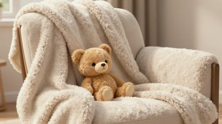 Visual representation of "plush" - A fabric or material that is thick and soft, often used to make teddy bears or expensive furniture.