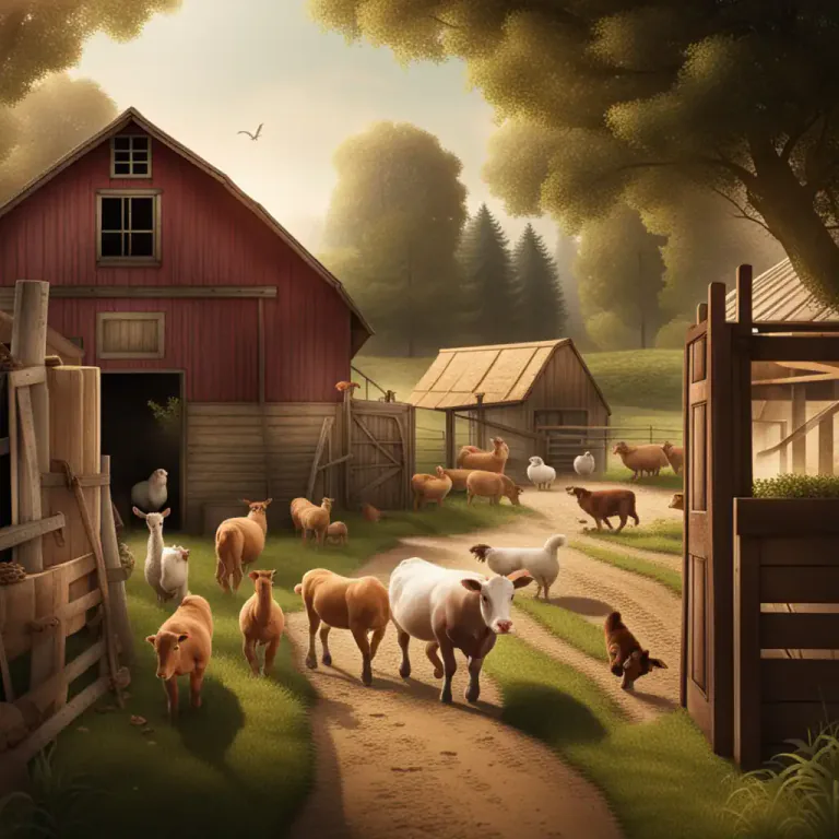 Visual representation of "barnyard" - Related to or typical of a barnyard or farm animals.