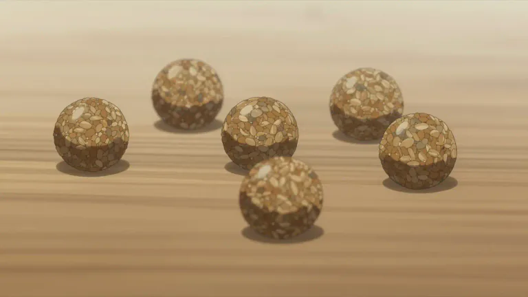 Visual representation of "pellet" - A small, compressed, spherical object.