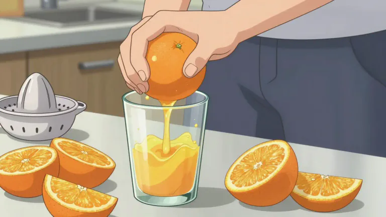 Visual representation of "juice" - The liquid part that can be squeezed out of vegetables and fruits.