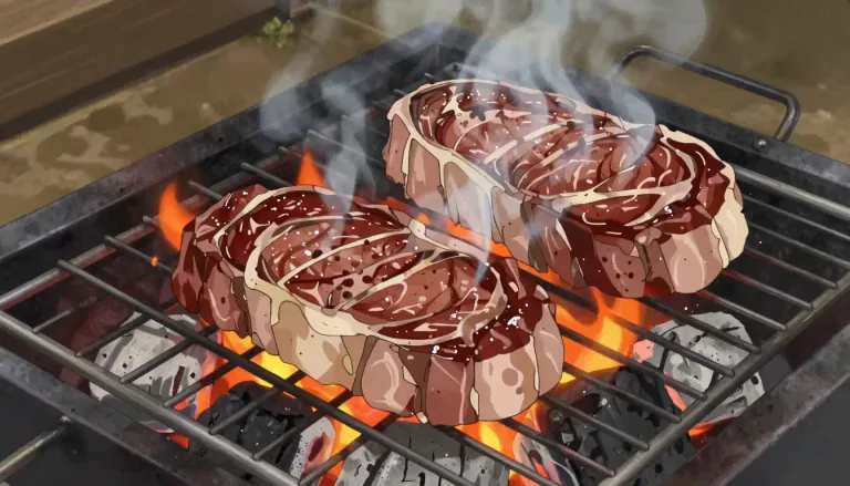 Visual representation of "gridiron" - A cooking tool with a frame and bars that is used to grill food, especially meat.