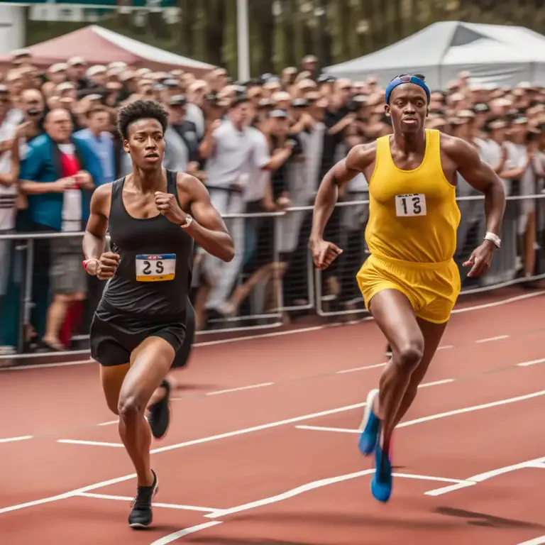 Visual representation of "a close-run thing" - A situation or contest which is almost evenly matched with no clear winner until the very end.