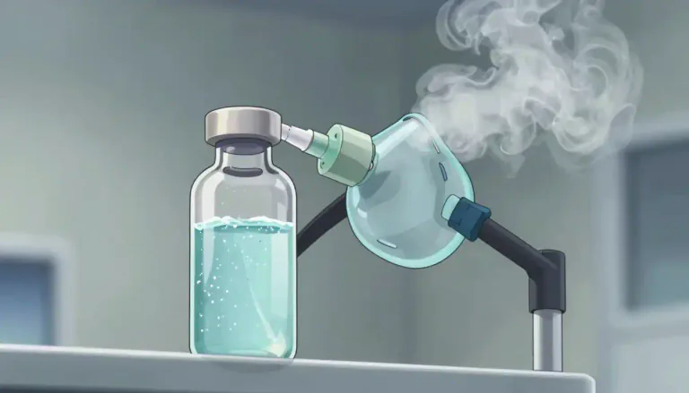 Visual representation of "halothane" - Halothane is a colorless, volatile liquid used as an inhalation anesthetic during surgeries.