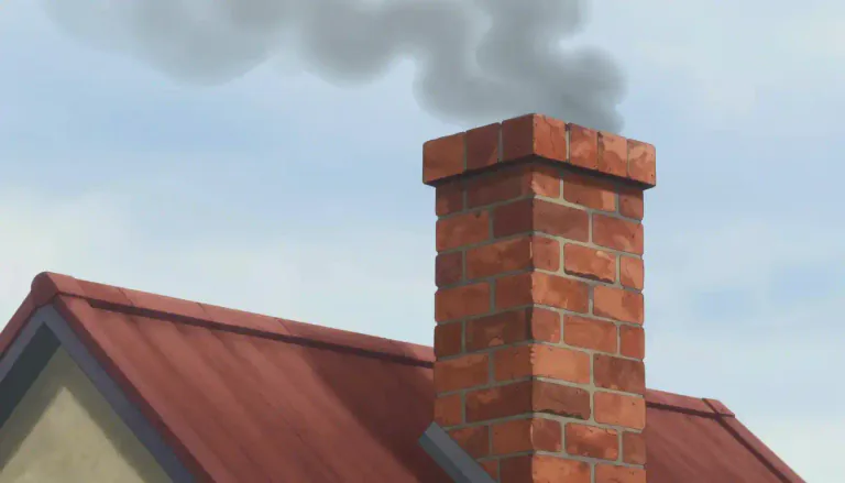 Visual representation of "chimney" - A vertical structure on top of a building through which smoke and gases escape from a fire or furnace.
