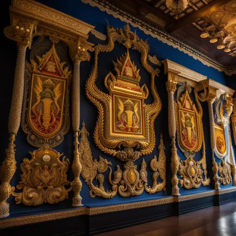 Visual representation of "heraldry" - Coats of arms and other official symbols of individuals or families.