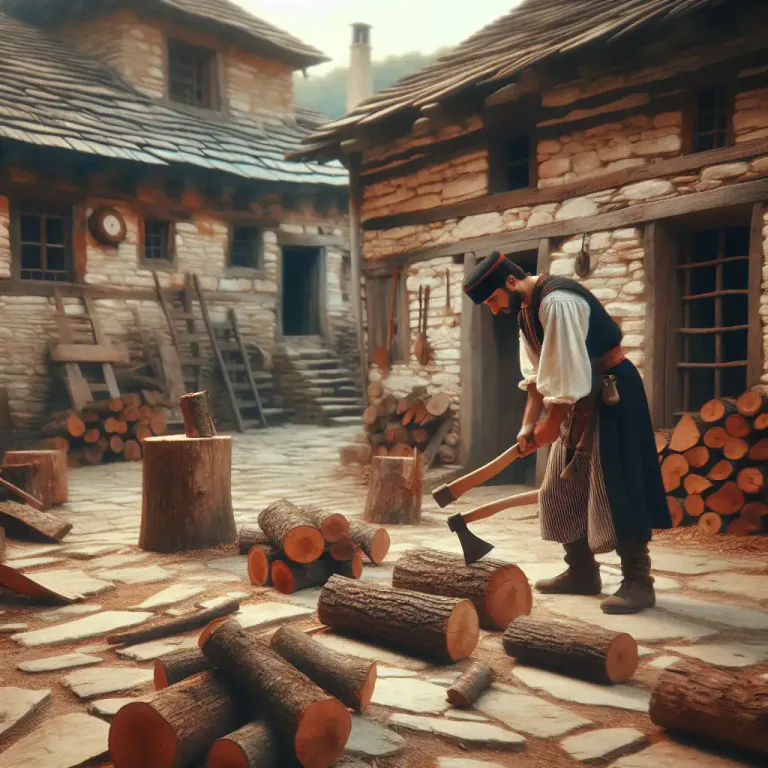 Visual representation of "hacker" - A person who cuts or shapes wood with an axe, especially roughly or clumsily.