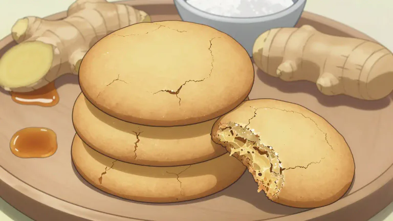Visual representation of "gingersnap" - A crisp, spicy cookie made from ginger, molasses, and sugar, typically enjoyed as a snack or dessert.