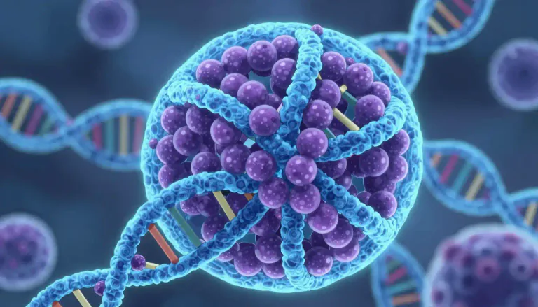 Visual representation of "histone" - Histones are any of a group of proteins that combine with DNA in the cell nucleus to form chromatin, which packages the DNA into a compact structure.