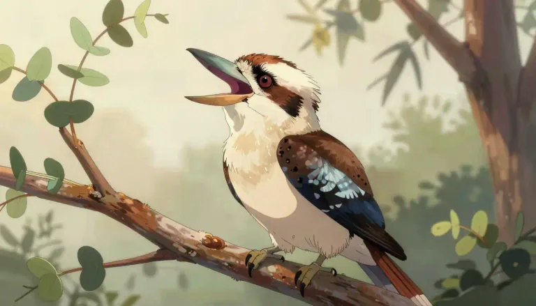 Visual representation of "kookaburra" - A large, carnivorous bird native to Australia and New Guinea, known for its distinctive, laughing call.