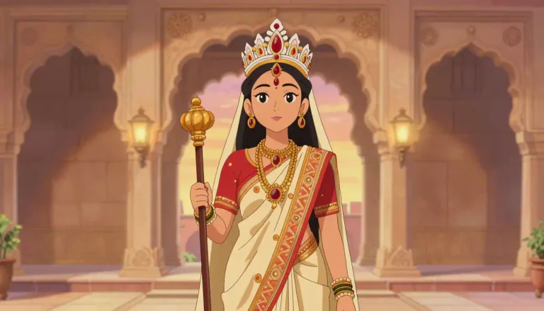 Visual representation of "rani" - A queen or princess in India or the East Indies.
