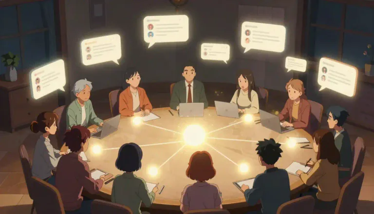 Visual representation of "newsgroup" - A forum on the internet where people post messages and discuss topics.