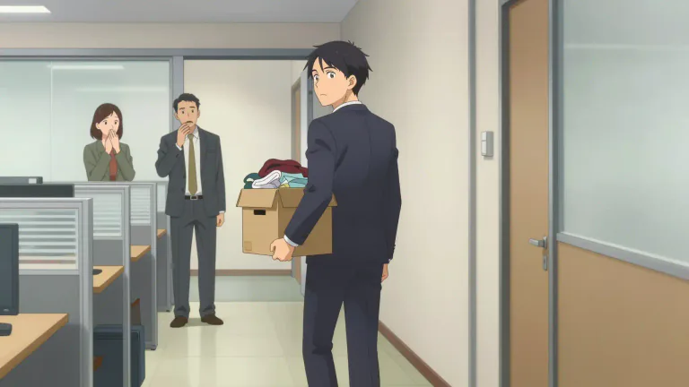 Visual representation of "departure" - An instance of a person leaving their job or resigning