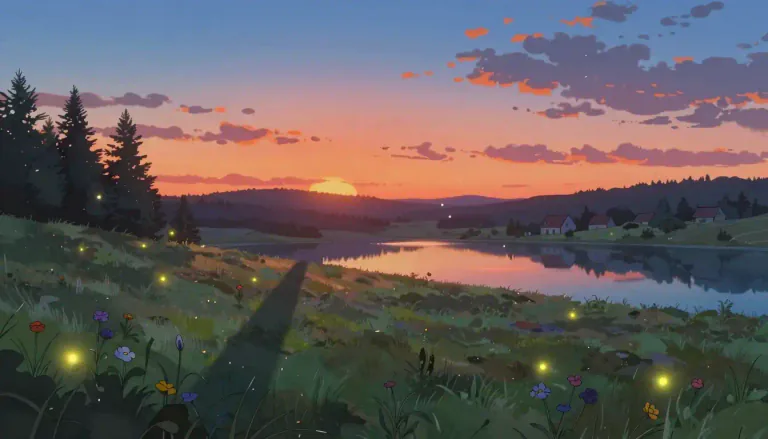 Visual representation of "eventide" - The latter part of the day, or evening.