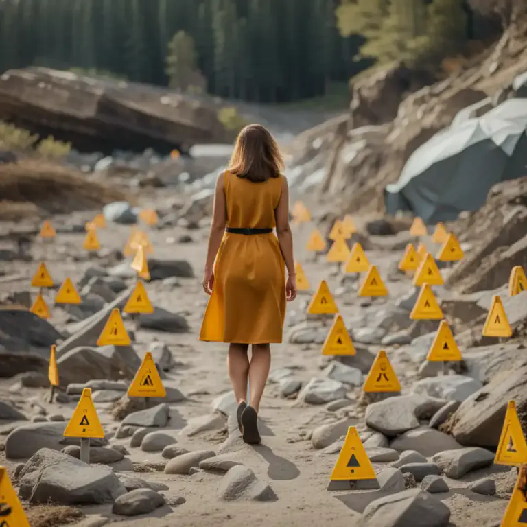 Visual representation of "go away" - To move or keep a distance from a place or person