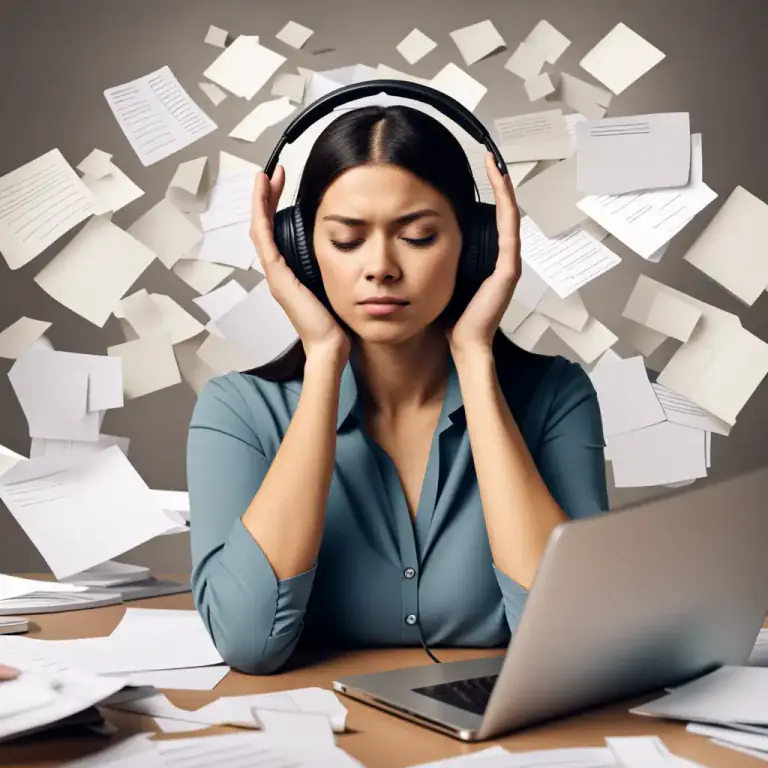 Visual representation of "stone deaf" - Unwilling or pretending not to hear, ignoring