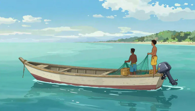 Visual representation of "panga" - A panga is a type of small fishing boat commonly used in coastal regions, particularly in East Africa, designed for fishing and transport.