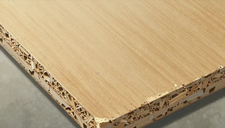 Visual representation of "chipboard" - Chipboard is a type of engineered wood product made from wood particles bonded together with resin under heat and pressure.