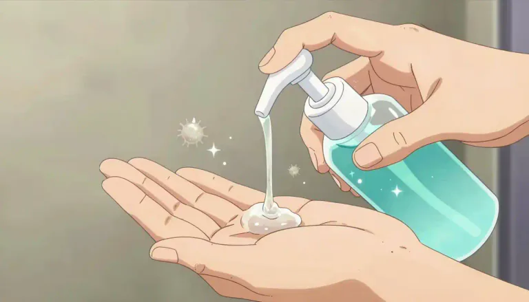 Visual representation of "sanitizer" - A substance used for cleaning and disinfecting that helps reduce the number of germs.