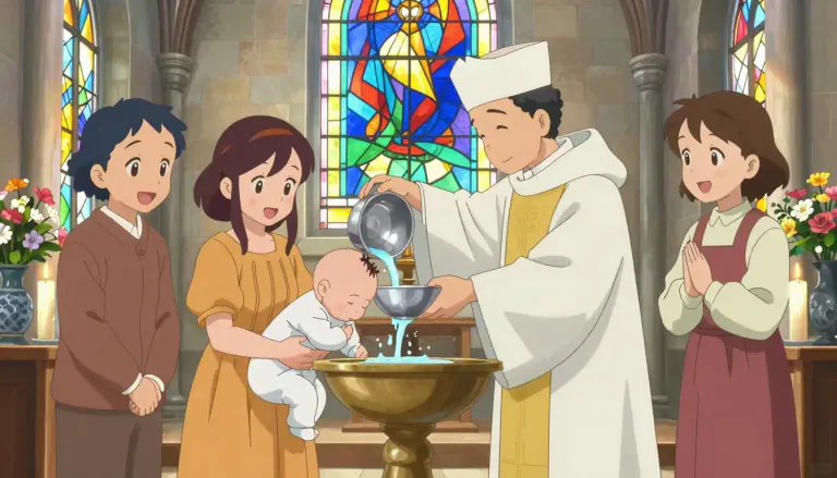 Visual representation of "christen" - To name a baby in a Christian religious ceremony.