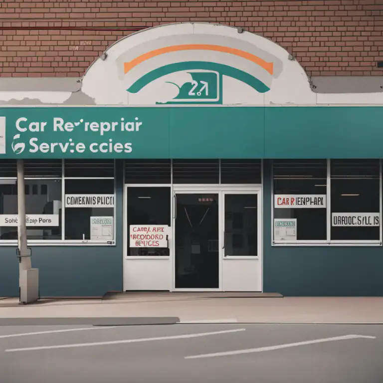 Visual representation of "garage" - A company that repairs cars.