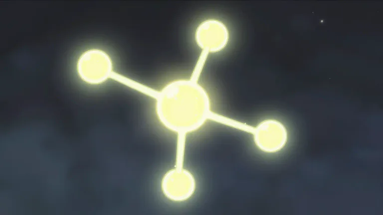Visual representation of "trivalent" - Having a valence of three, capable of forming three bonds with other atoms or molecules.