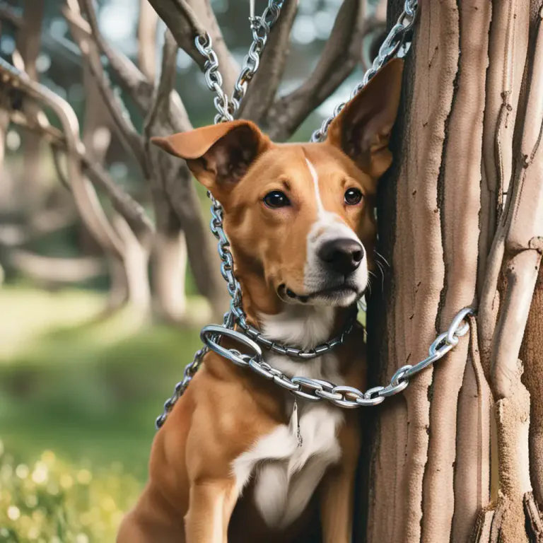 Visual representation of "chain" - To fasten or secure with a chain.