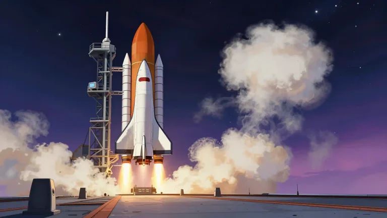 Visual representation of "rocket" - A vehicle designed to travel in outer space